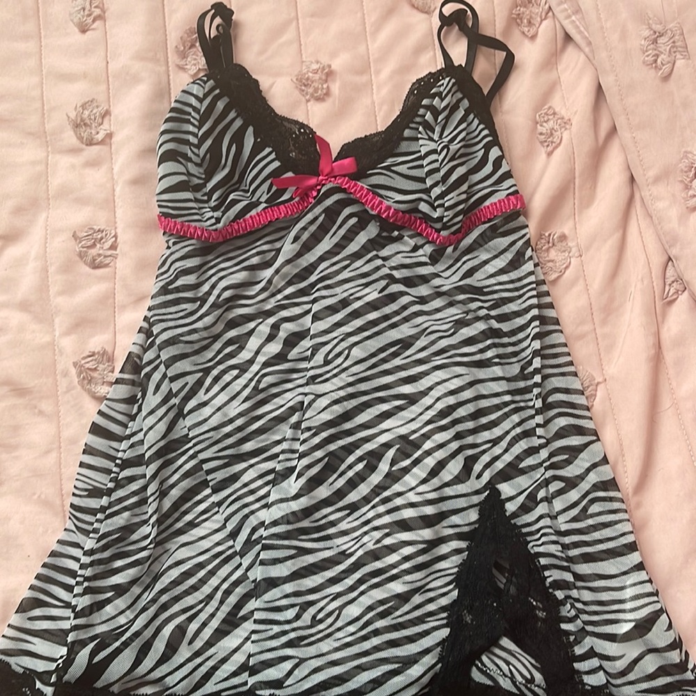 cute zebra print lingerie top size xs